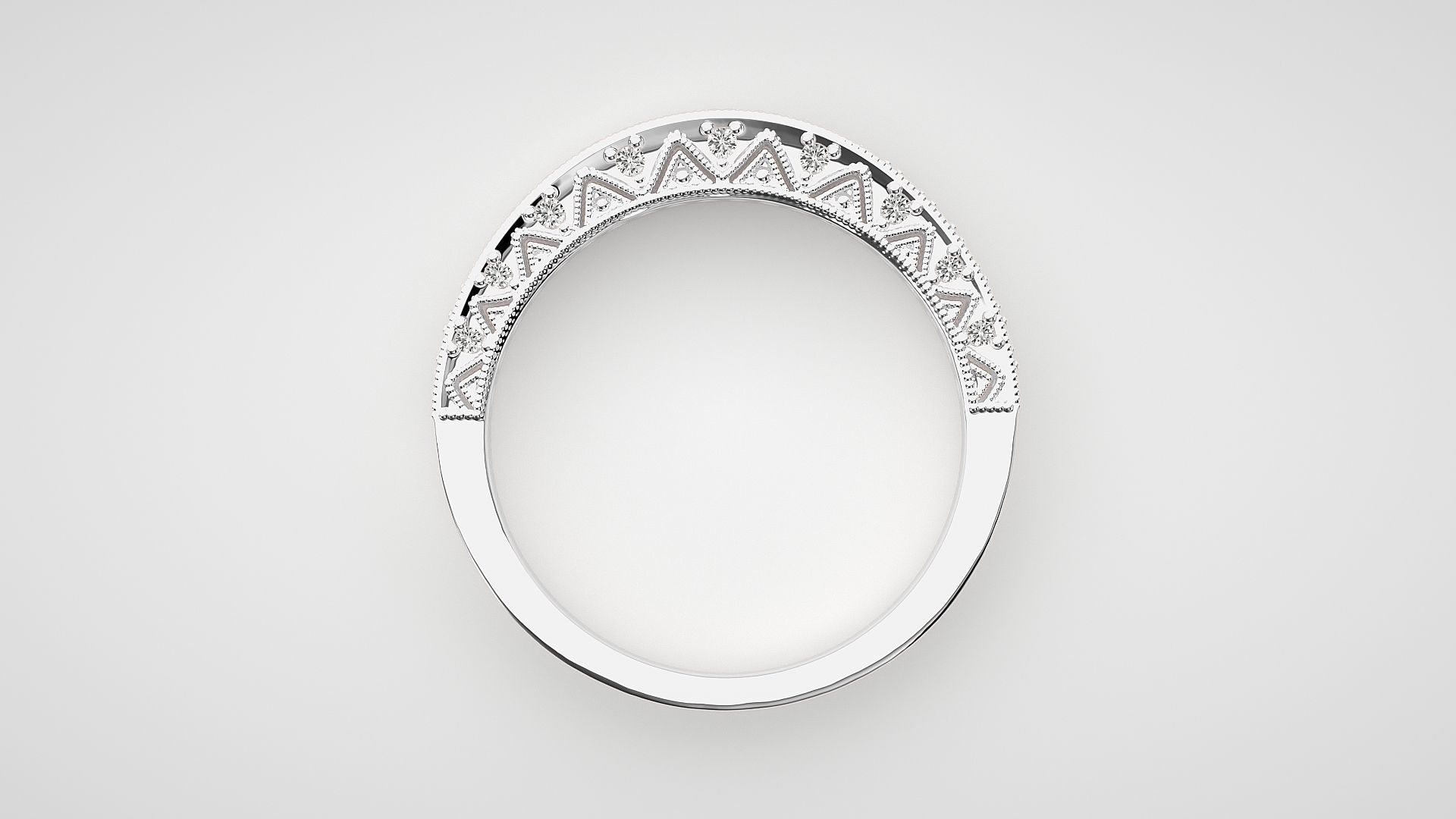 Eternity Band Diamond Ring 3dm stl render detail 3D print model_4