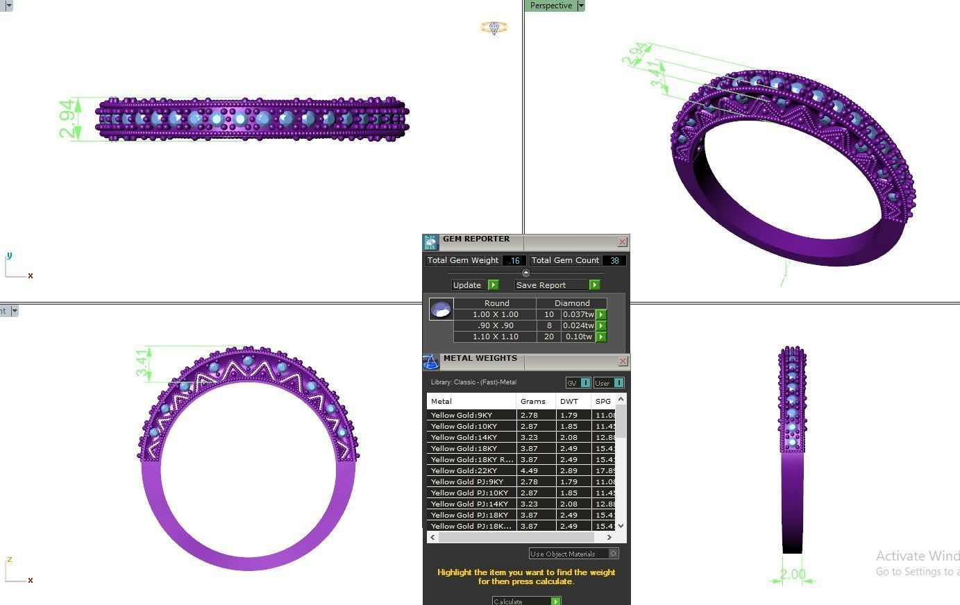 Eternity Band Diamond Ring 3dm stl render detail 3D print model_9