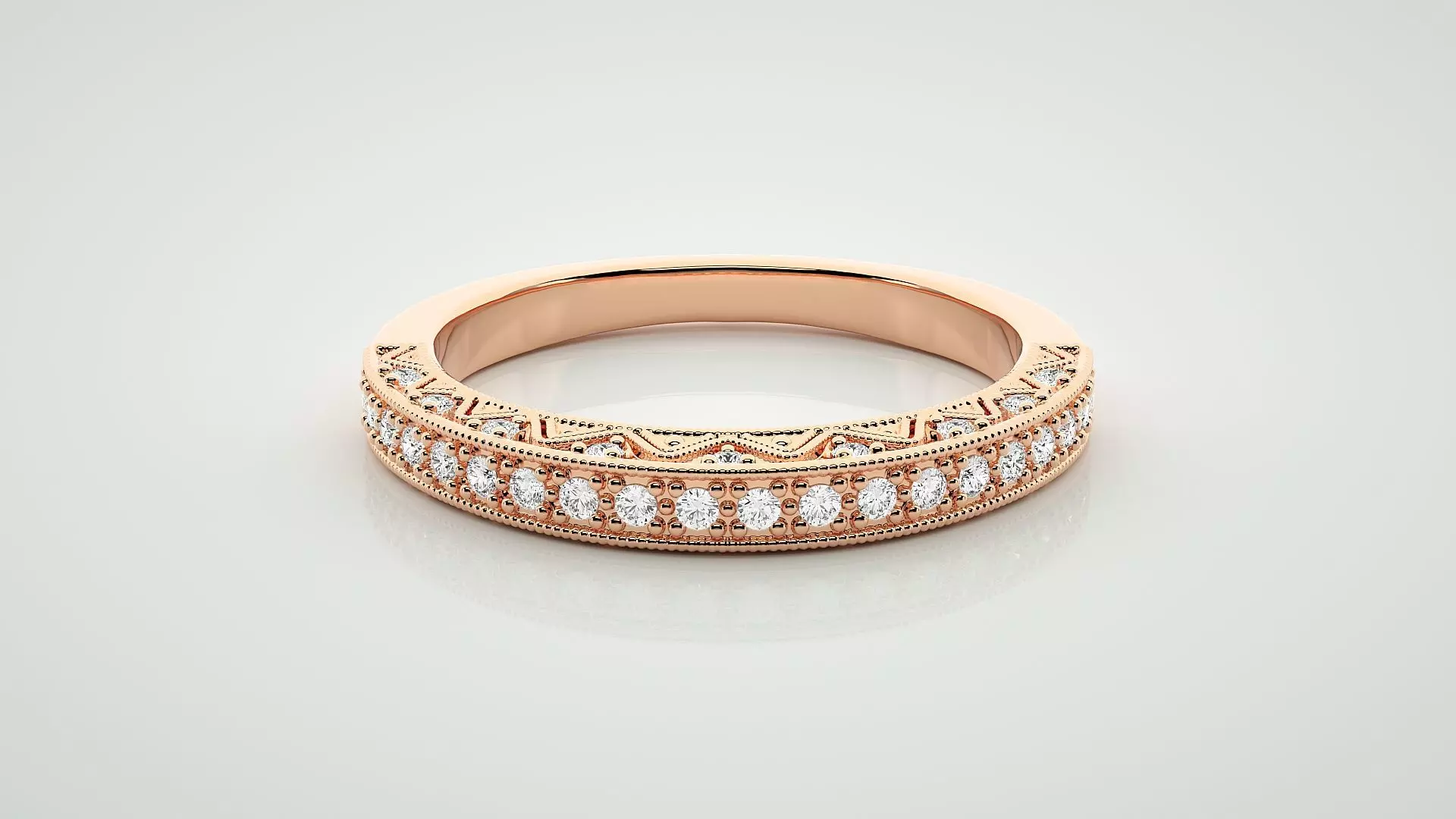 Eternity Band Diamond Ring 3dm stl render detail 3D print model_0