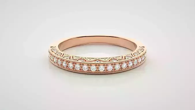 Eternity Band Diamond Ring 3dm stl render detail