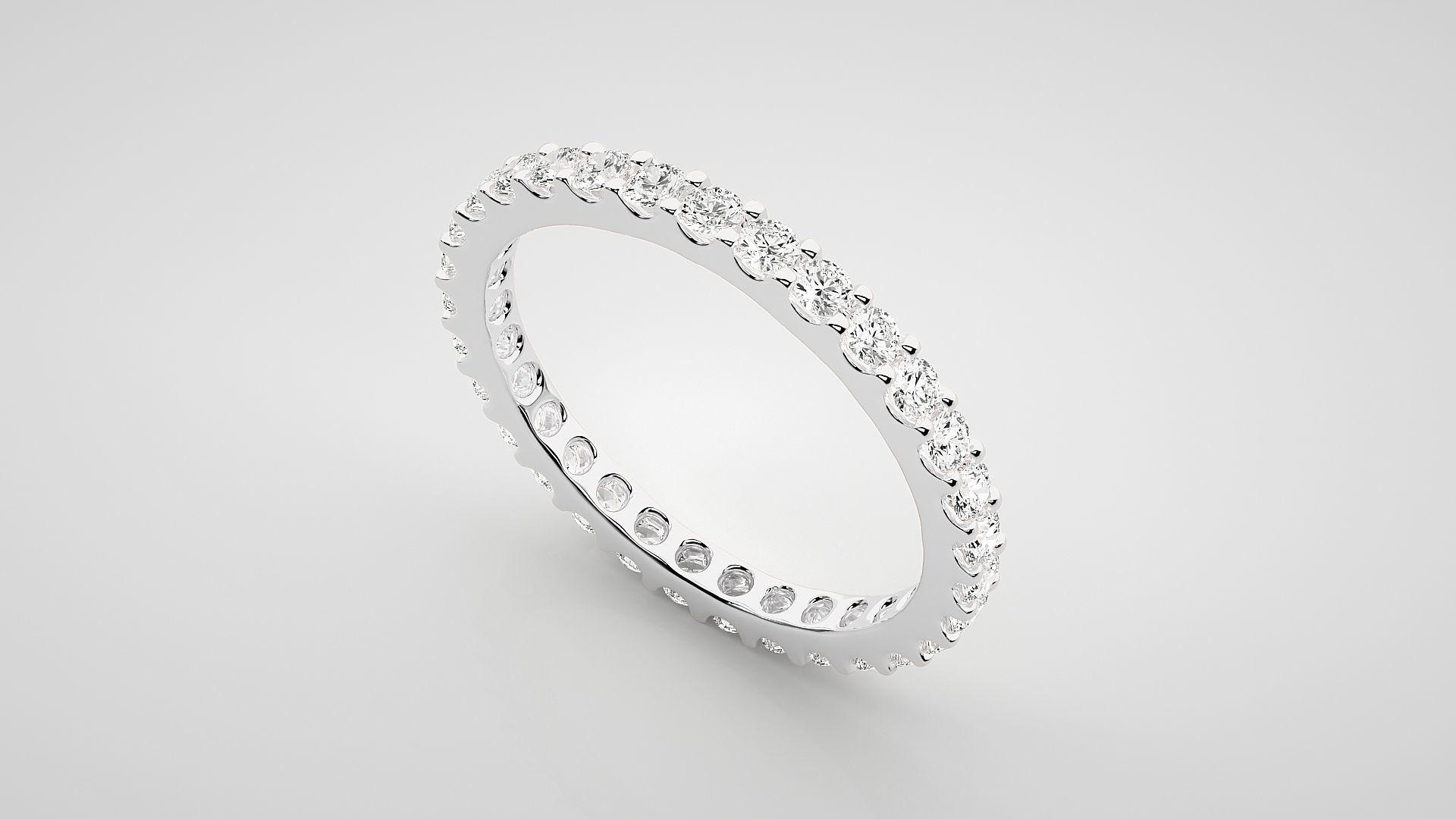 Eternity Band Diamond Ring 3dm stl render detail 3D print model_5