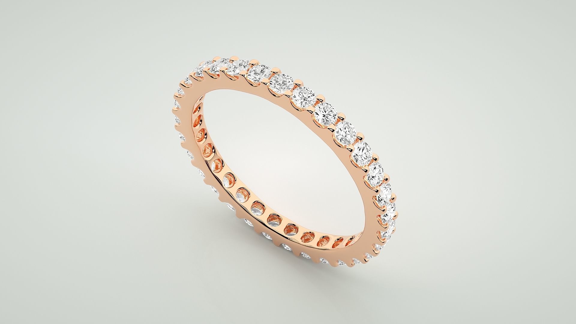 Eternity Band Diamond Ring 3dm stl render detail 3D print model_2