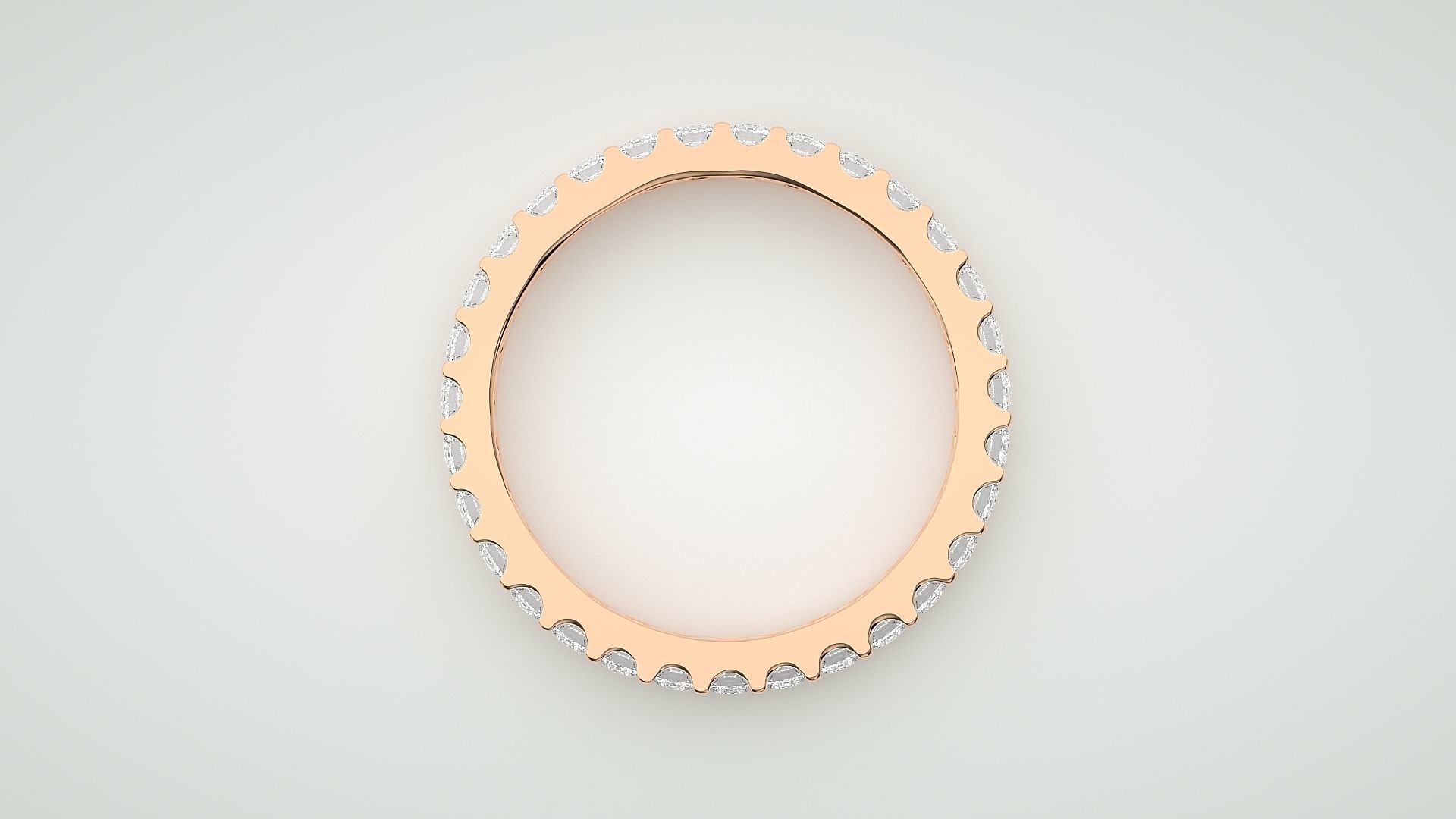 Eternity Band Diamond Ring 3dm stl render detail 3D print model_1