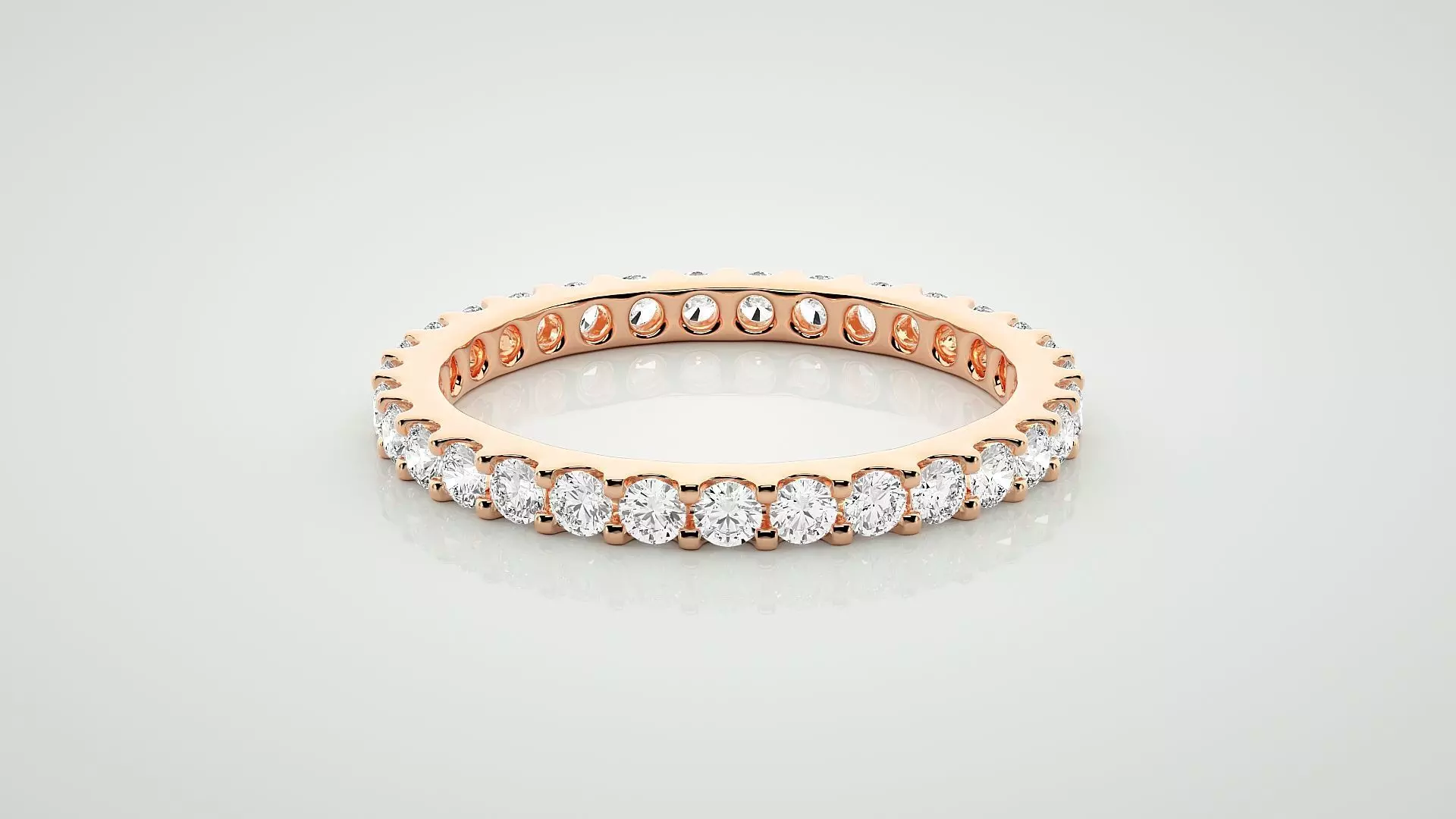 Eternity Band Diamond Ring 3dm stl render detail 3D print model_0