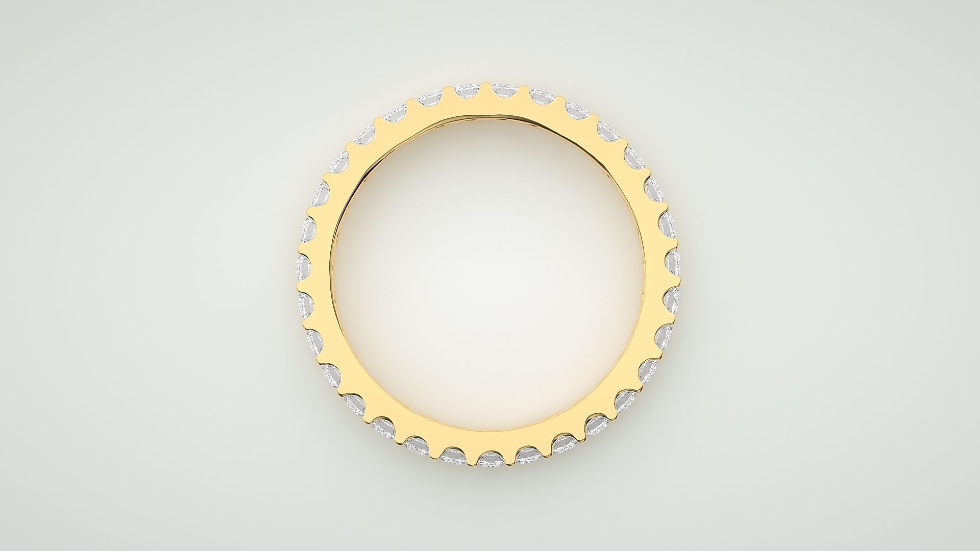 Eternity Band Diamond Ring 3dm stl render detail 3D print model_7