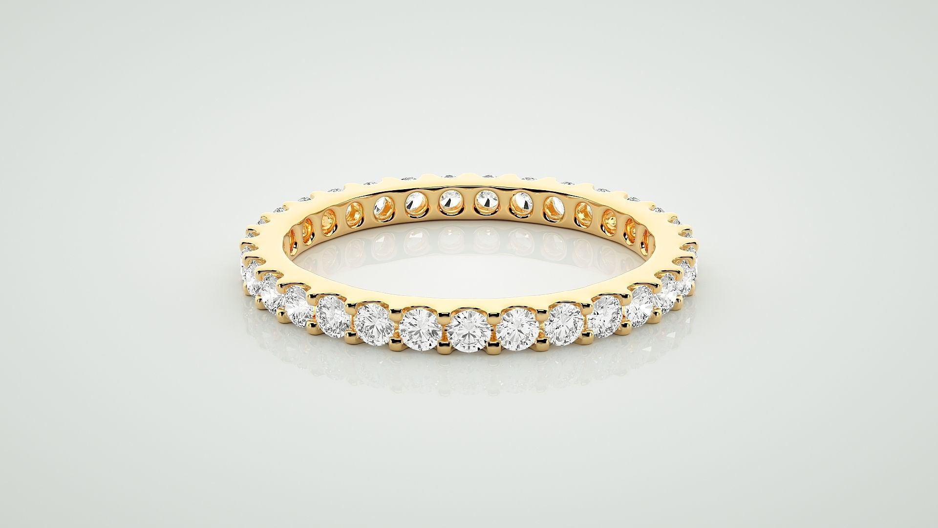 Eternity Band Diamond Ring 3dm stl render detail 3D print model_6
