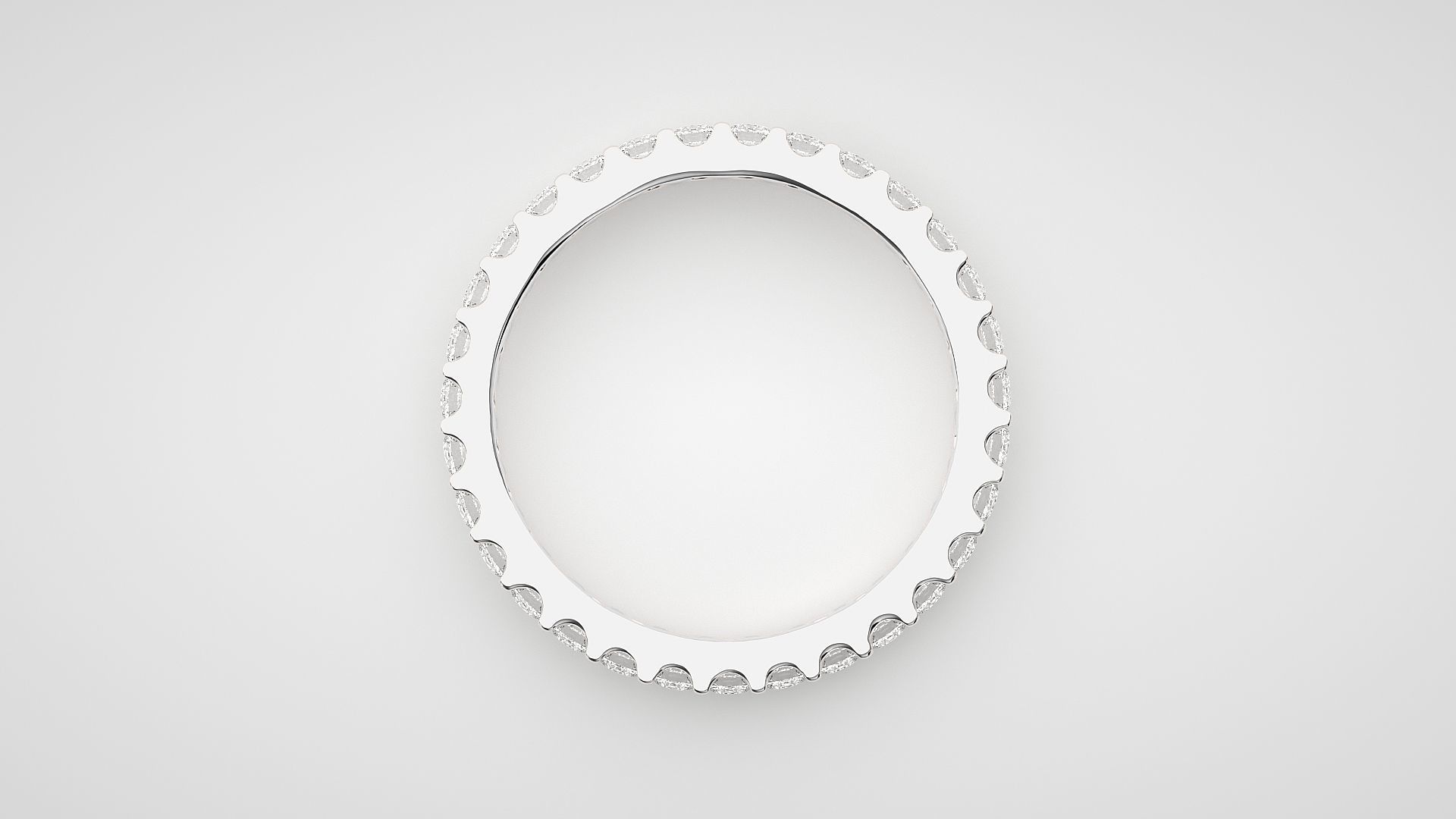 Eternity Band Diamond Ring 3dm stl render detail 3D print model_4