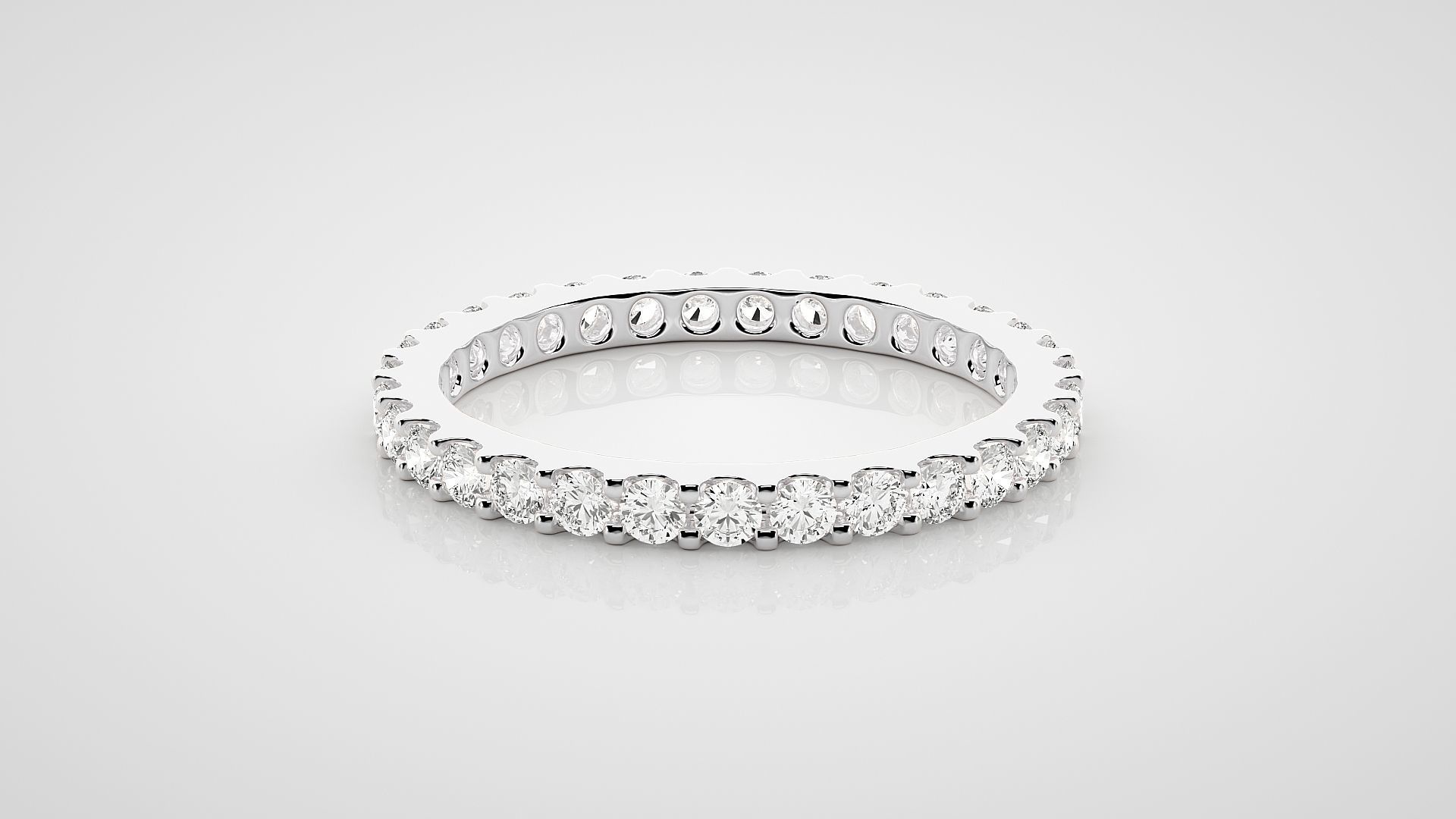Eternity Band Diamond Ring 3dm stl render detail 3D print model_3