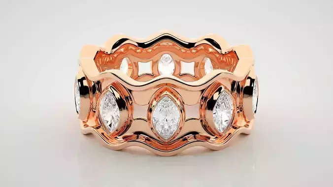 Eternity Band Diamond Ring 3dm stl render detail