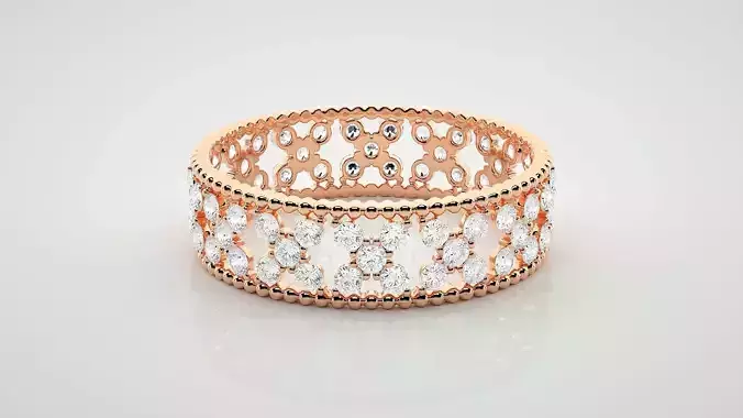 Eternity Band Diamond Ring 3dm stl render detail