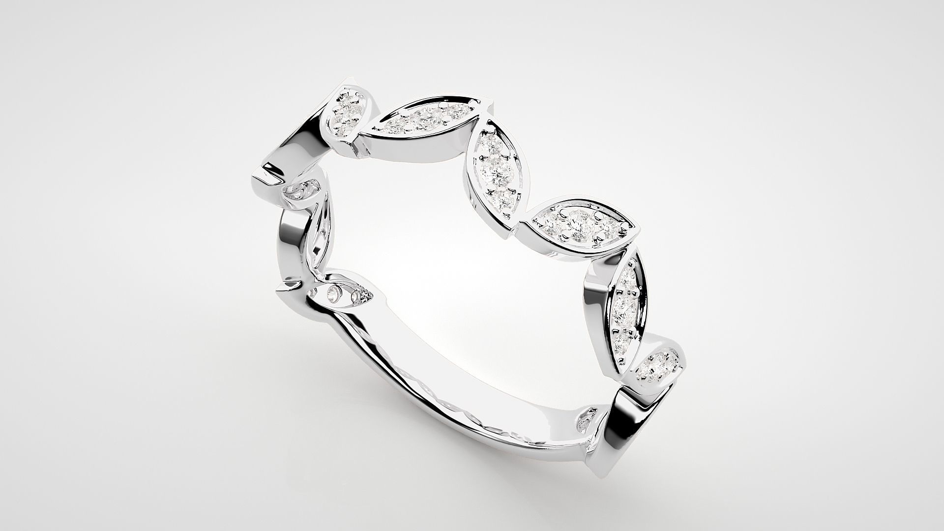 Eternity Band Diamond Ring 3dm stl render detail 3D print model_6