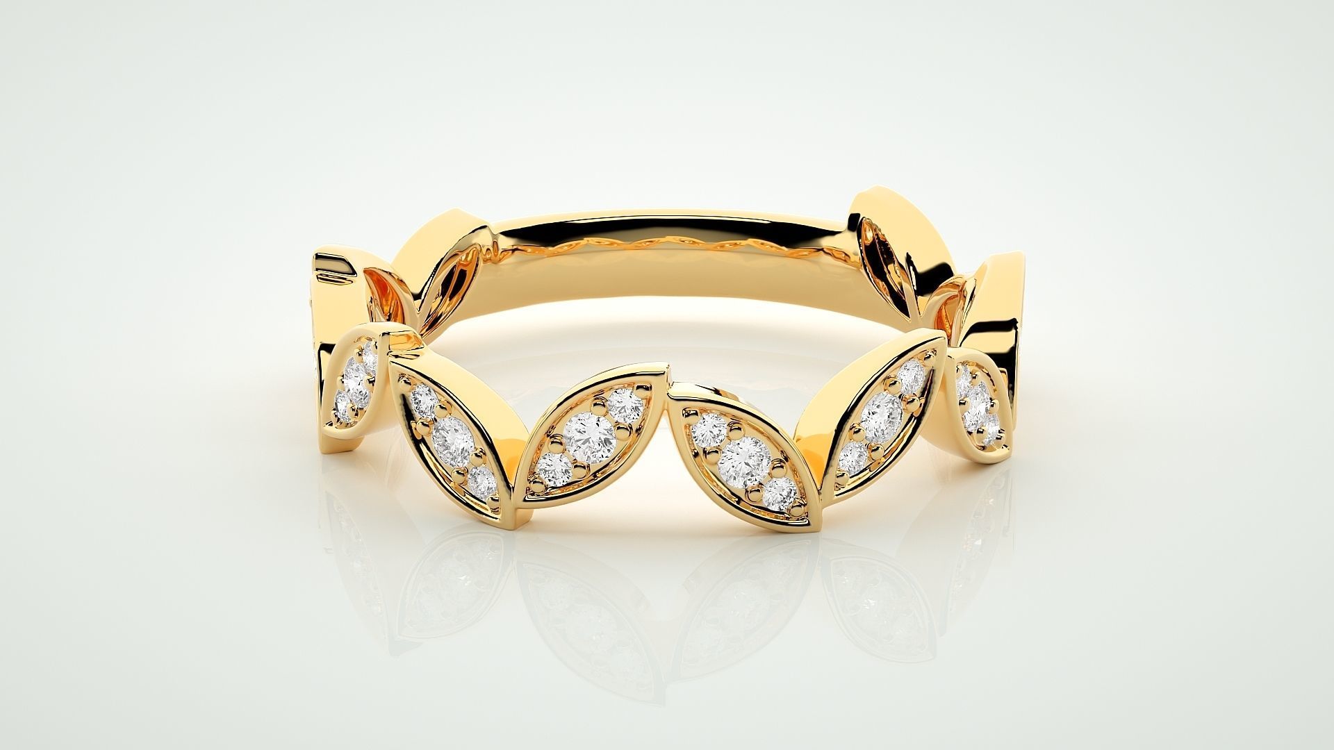 Eternity Band Diamond Ring 3dm stl render detail 3D print model_7