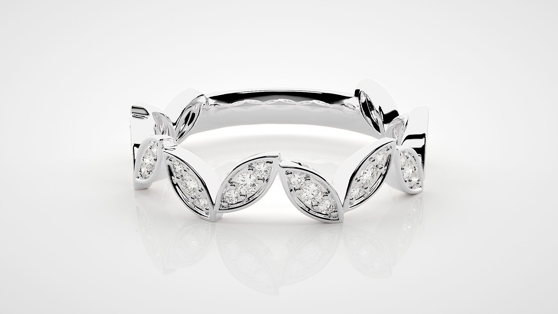 Eternity Band Diamond Ring 3dm stl render detail 3D print model_4