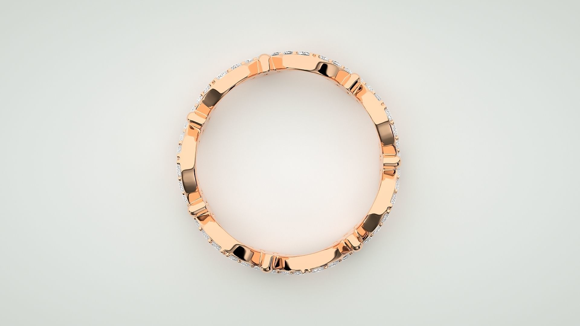 Eternity Band Diamond Ring 3dm stl render detail 3D print model_1