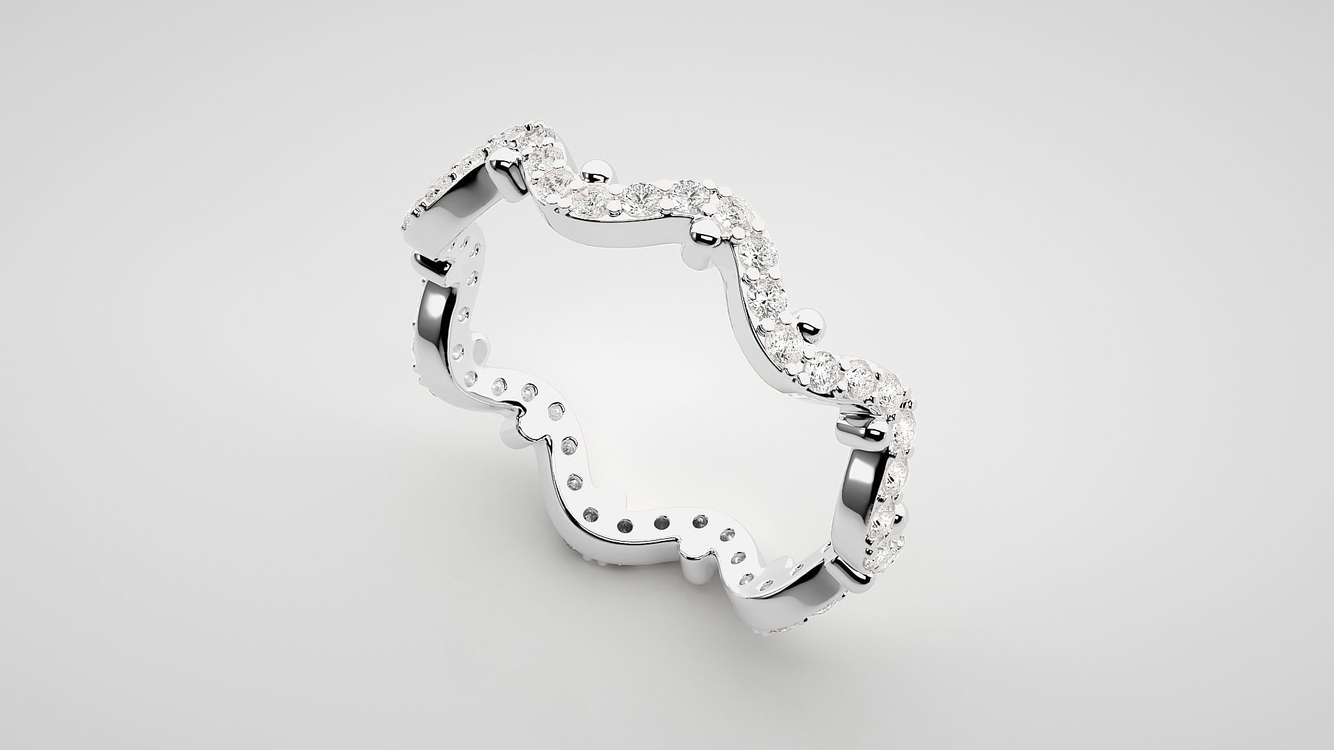Eternity Band Diamond Ring 3dm stl render detail 3D print model_6
