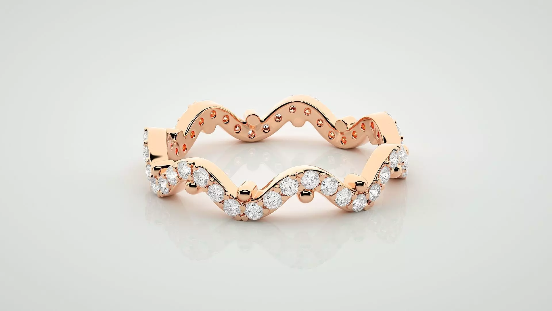 Eternity Band Diamond Ring 3dm stl render detail 3D print model_0