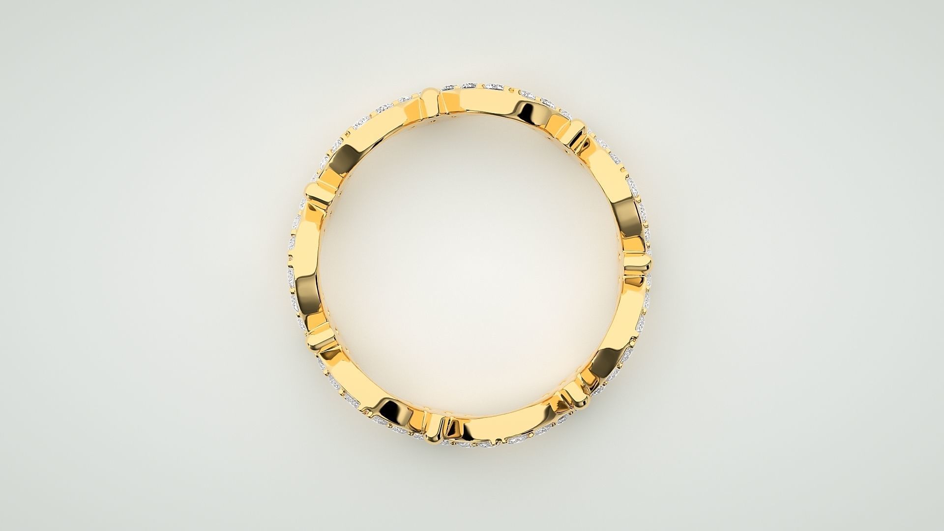 Eternity Band Diamond Ring 3dm stl render detail 3D print model_8