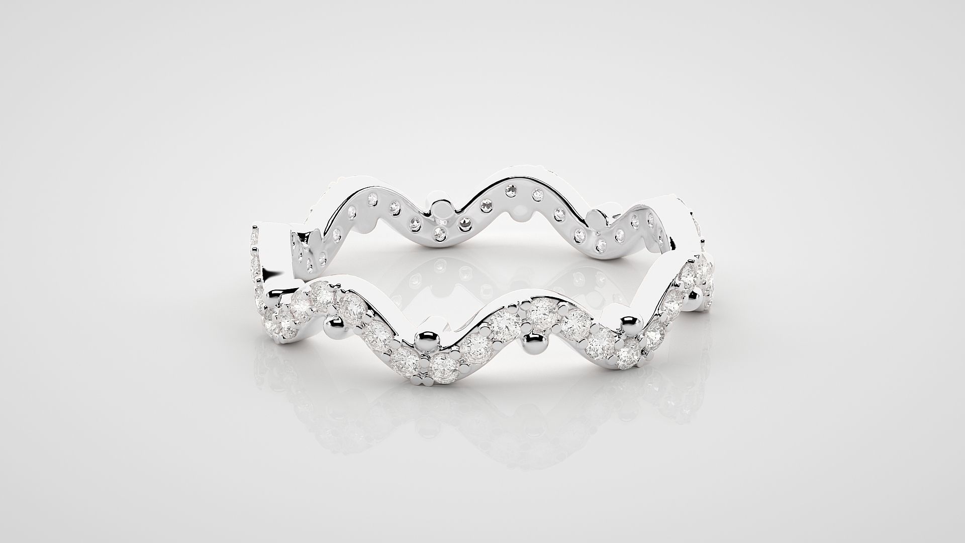 Eternity Band Diamond Ring 3dm stl render detail 3D print model_4