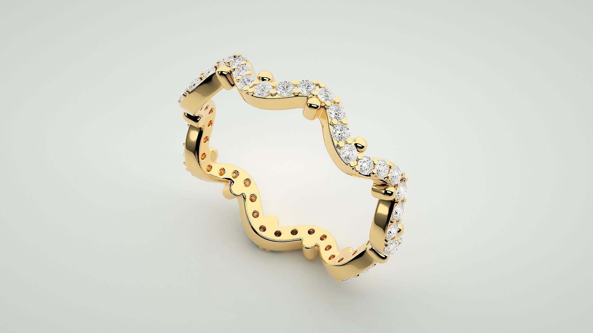 Eternity Band Diamond Ring 3dm stl render detail 3D print model_9