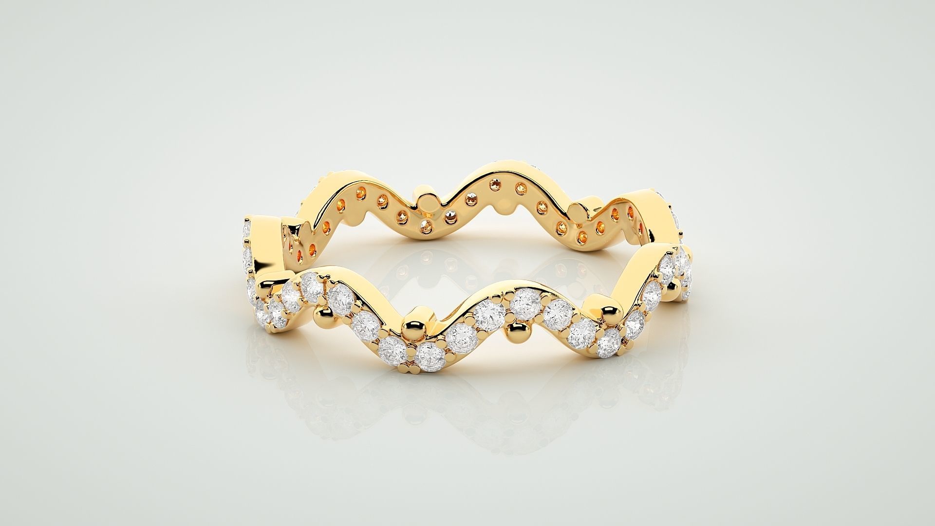 Eternity Band Diamond Ring 3dm stl render detail 3D print model_7