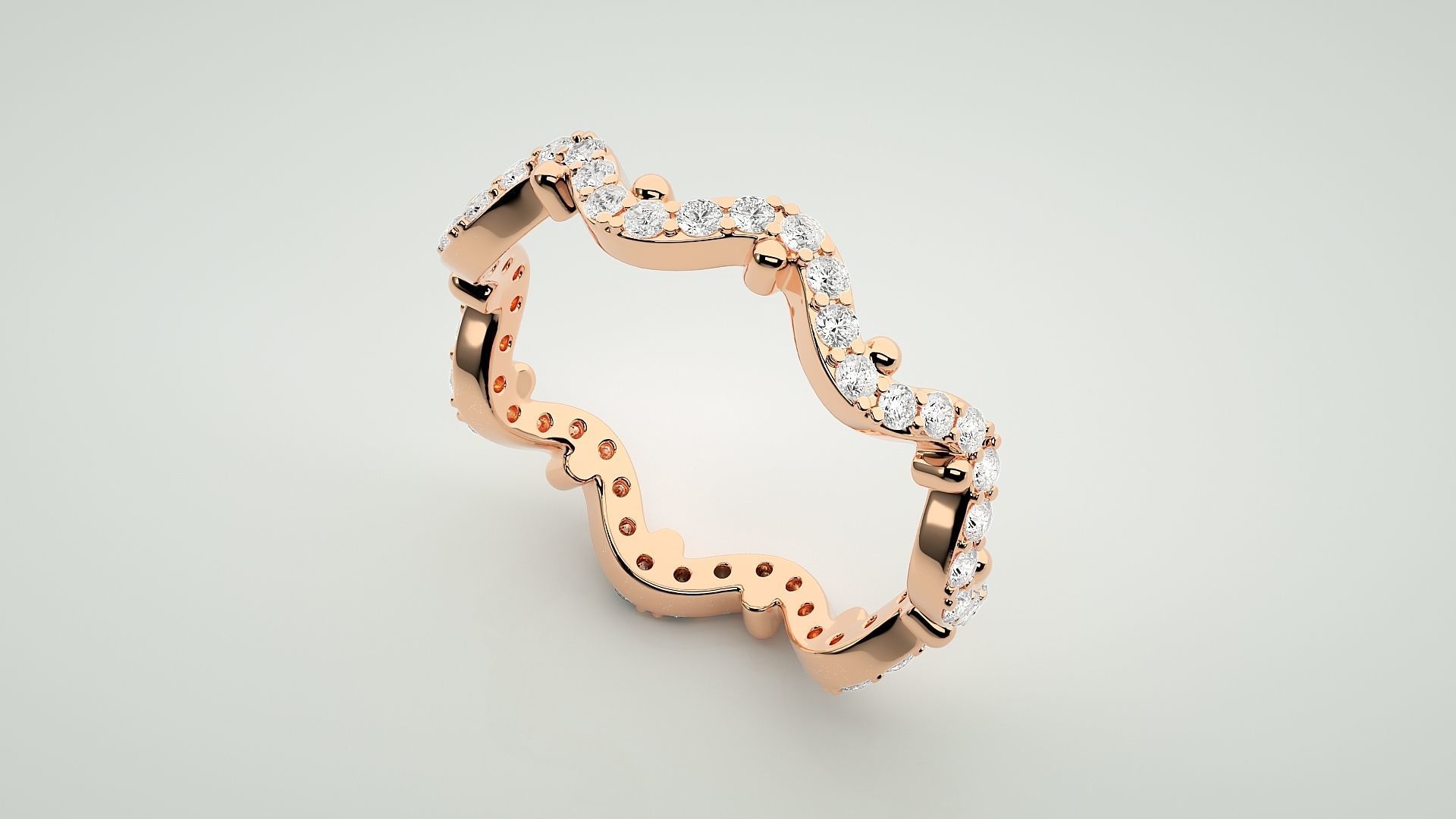 Eternity Band Diamond Ring 3dm stl render detail 3D print model_2