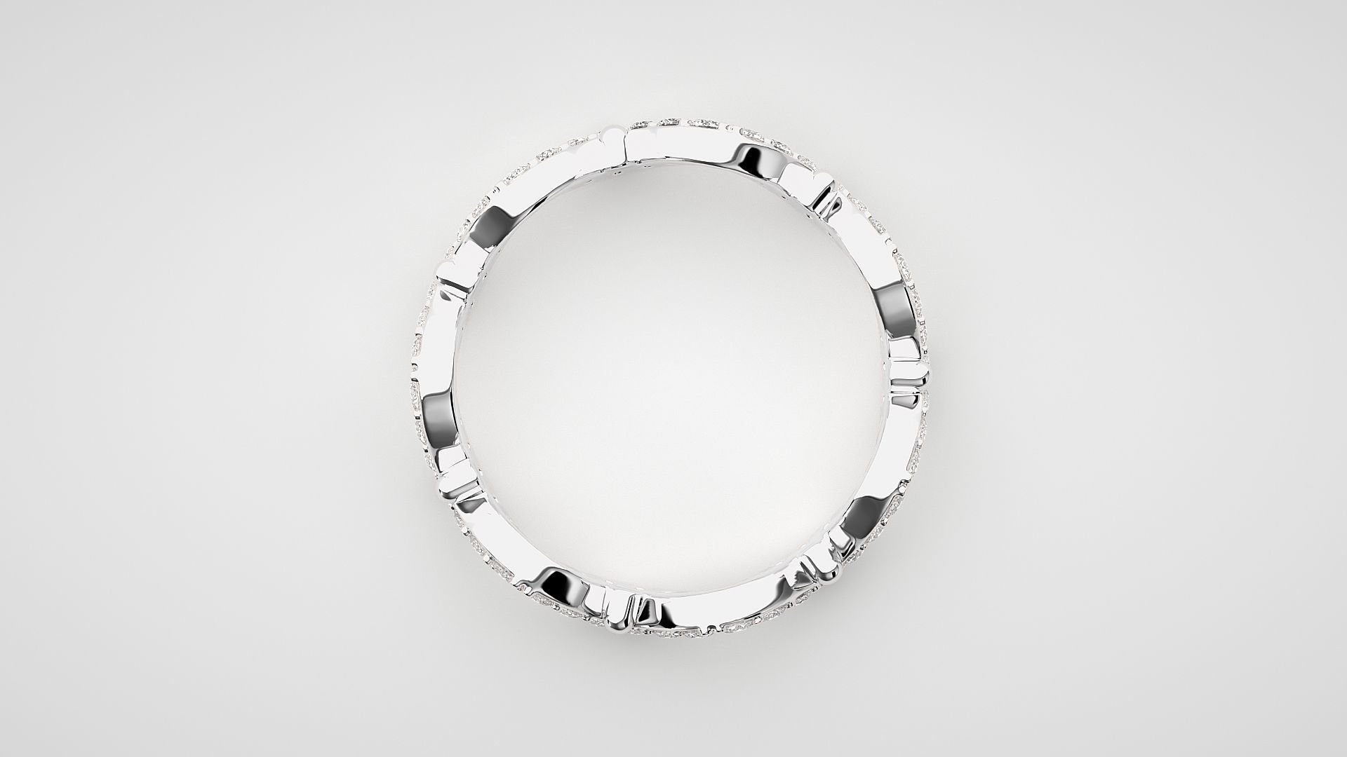 Eternity Band Diamond Ring 3dm stl render detail 3D print model_5