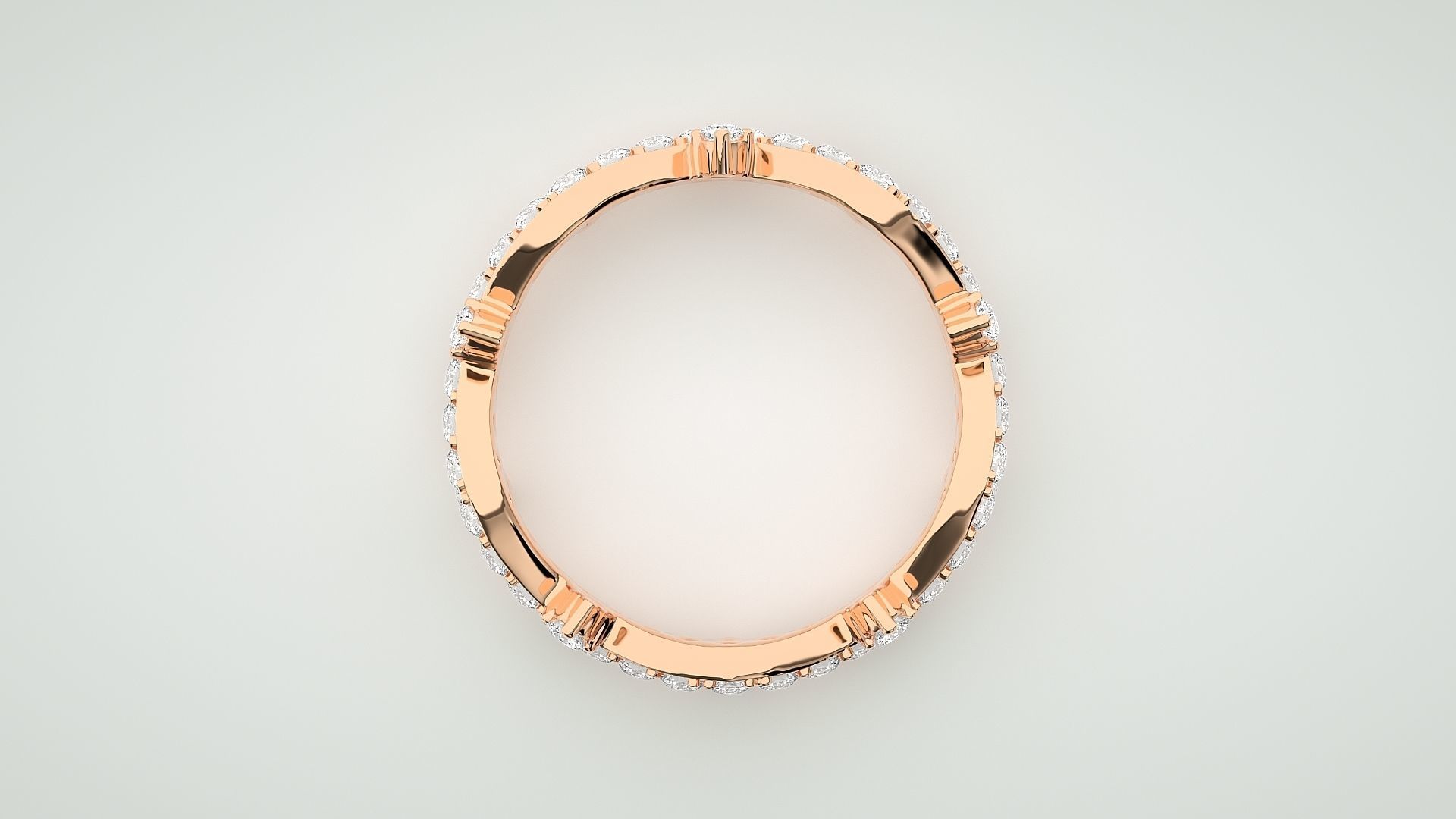 Eternity Band Diamond Ring 3dm stl render detail 3D print model_1