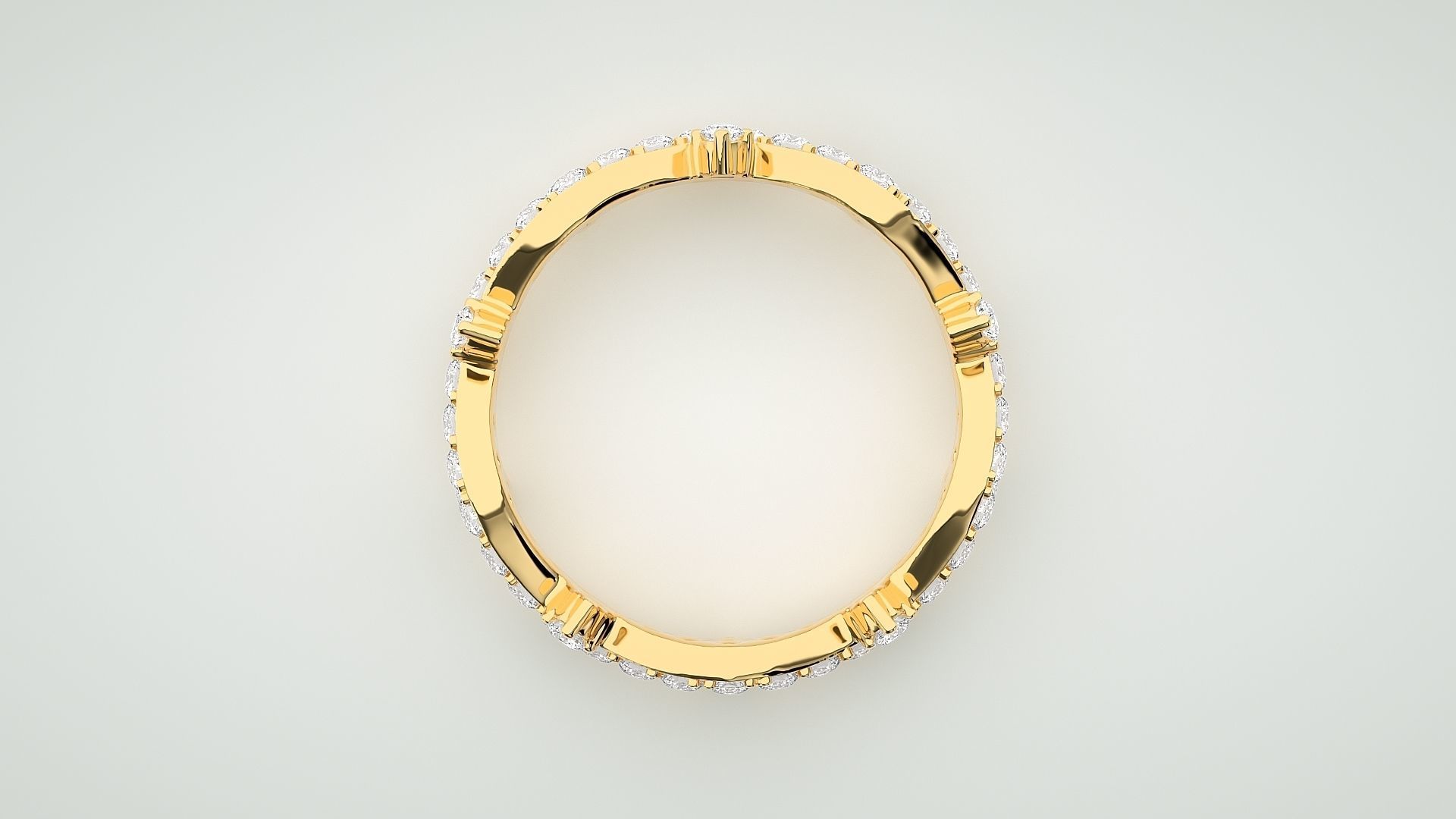 Eternity Band Diamond Ring 3dm stl render detail 3D print model_8