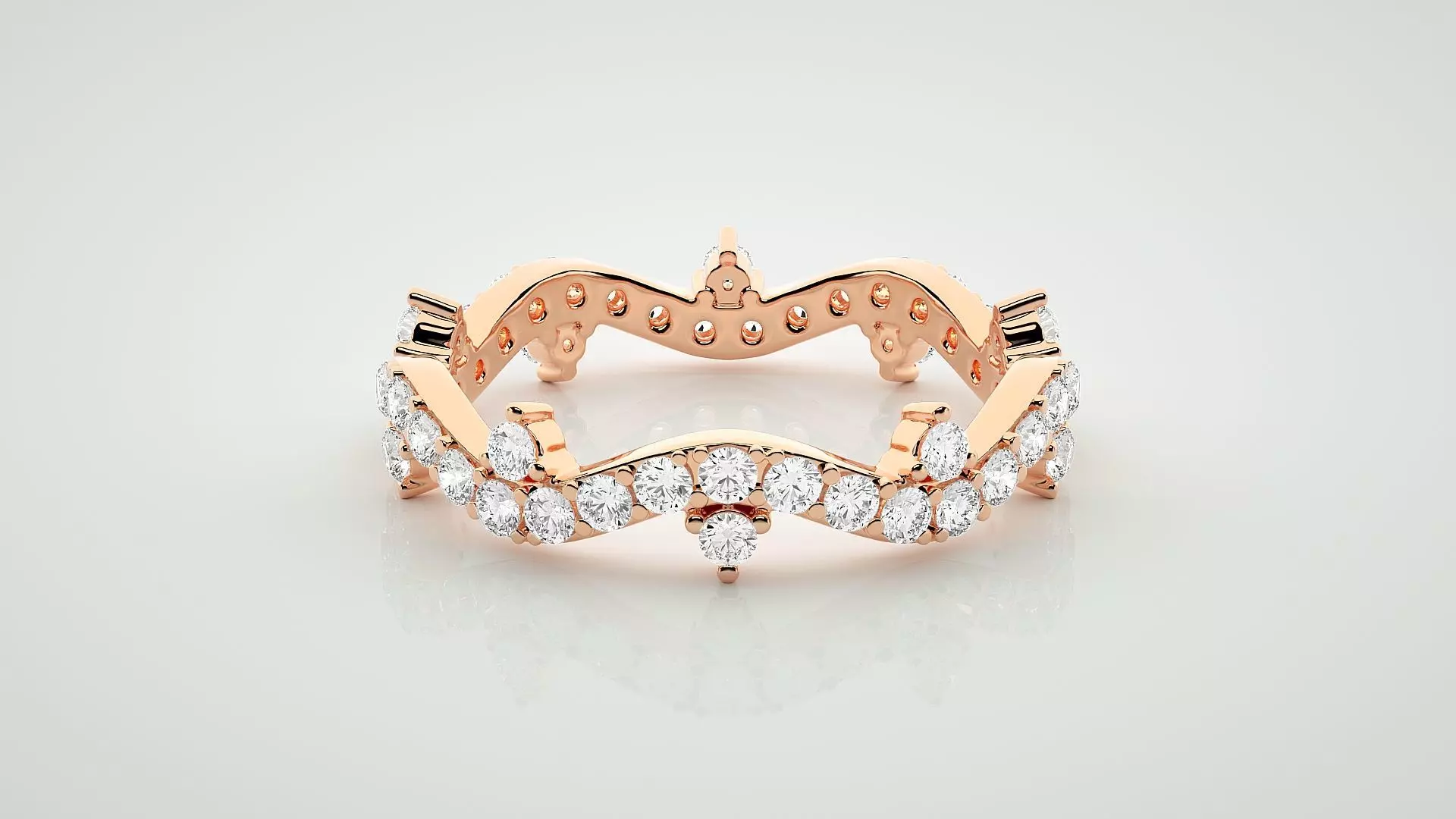 Eternity Band Diamond Ring 3dm stl render detail 3D print model_0