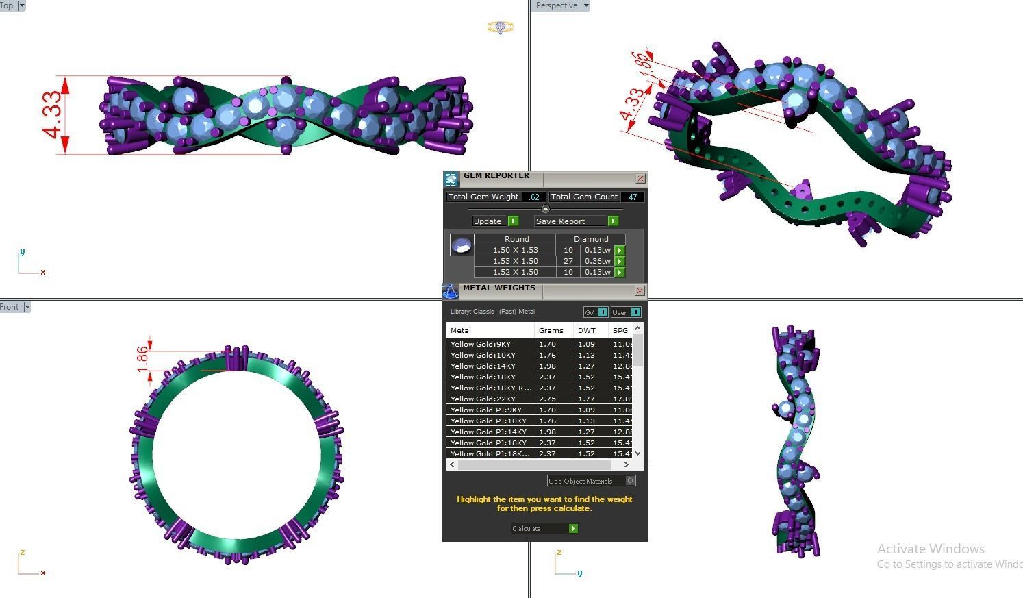 Eternity Band Diamond Ring 3dm stl render detail 3D print model_3