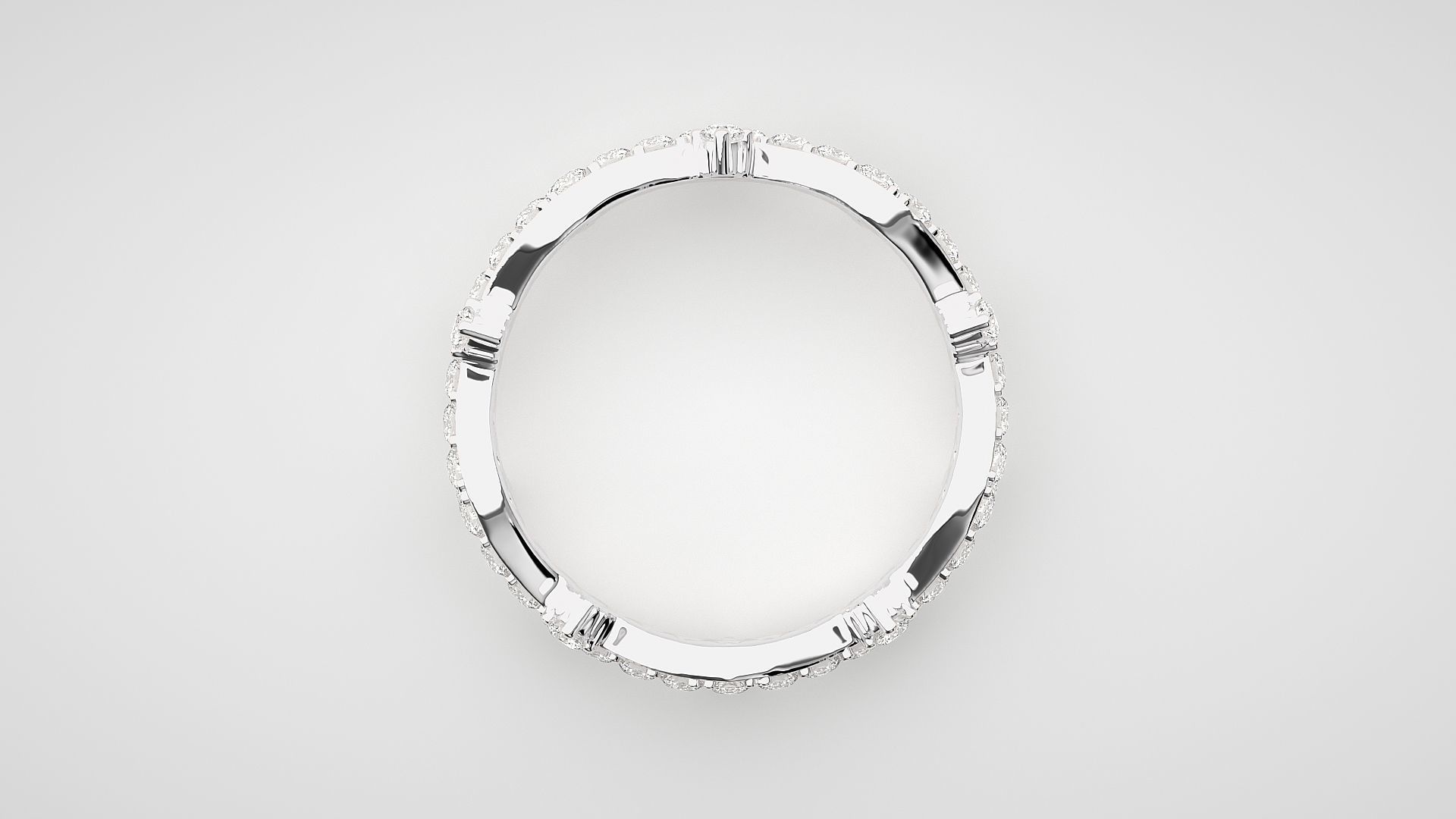 Eternity Band Diamond Ring 3dm stl render detail 3D print model_5