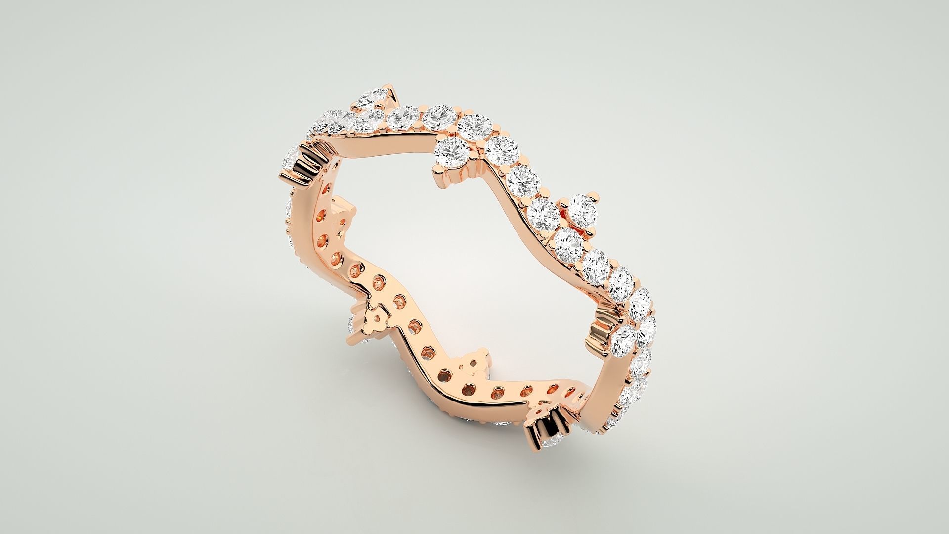 Eternity Band Diamond Ring 3dm stl render detail 3D print model_2