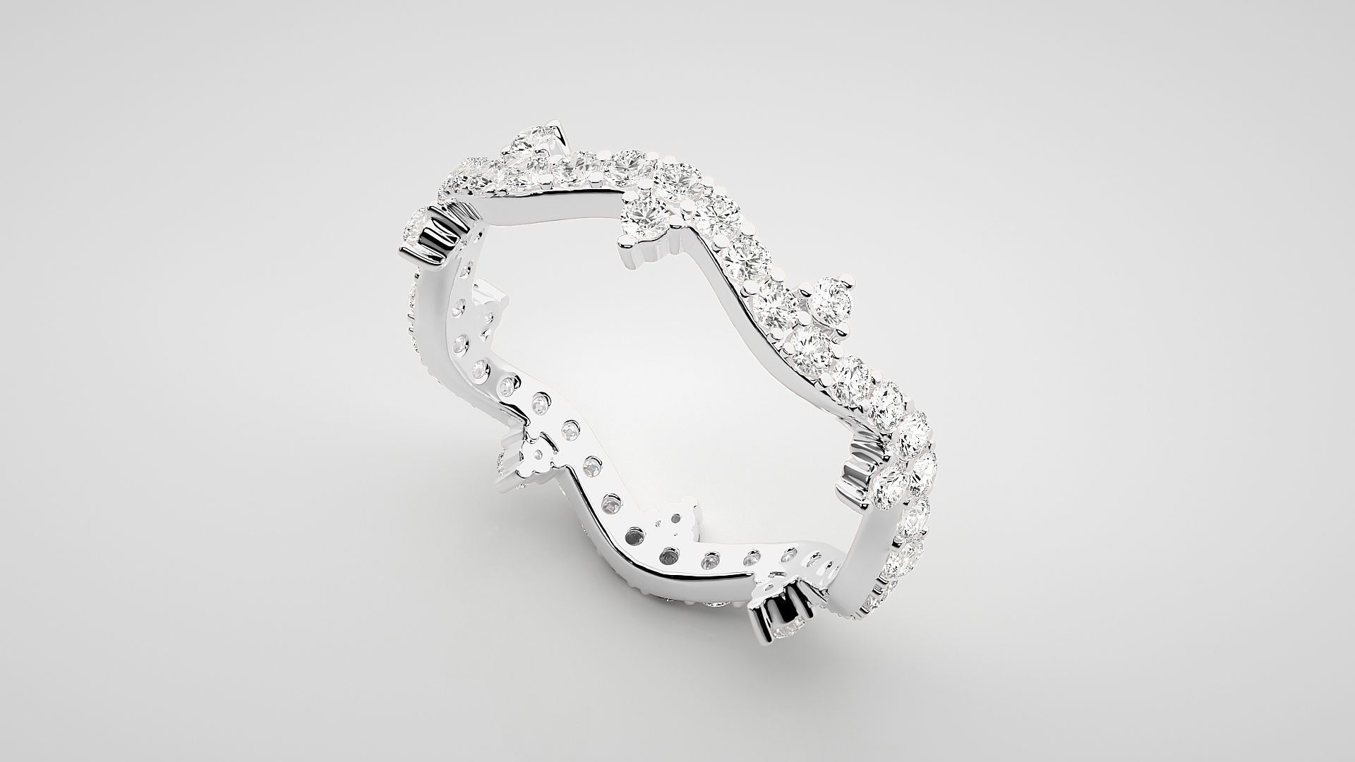 Eternity Band Diamond Ring 3dm stl render detail 3D print model_6