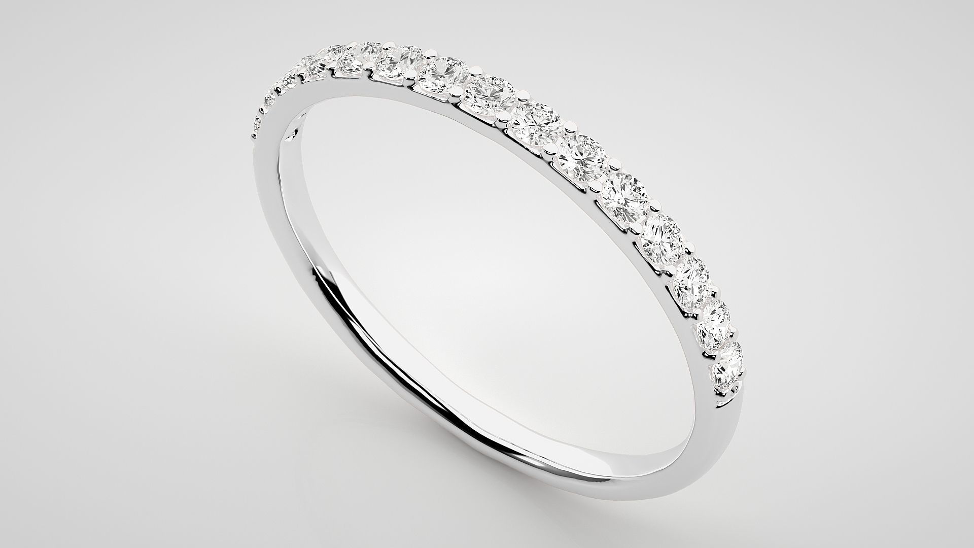 Eternity Band Diamond Ring 3dm stl render detail 3D print model_6