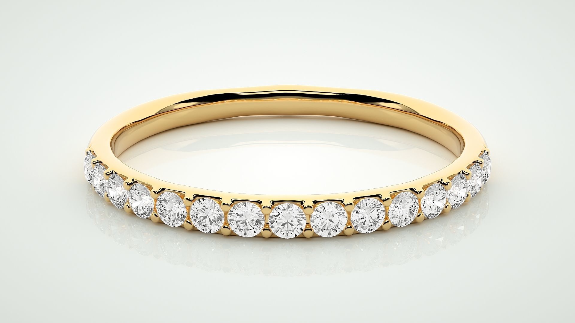 Eternity Band Diamond Ring 3dm stl render detail 3D print model_7