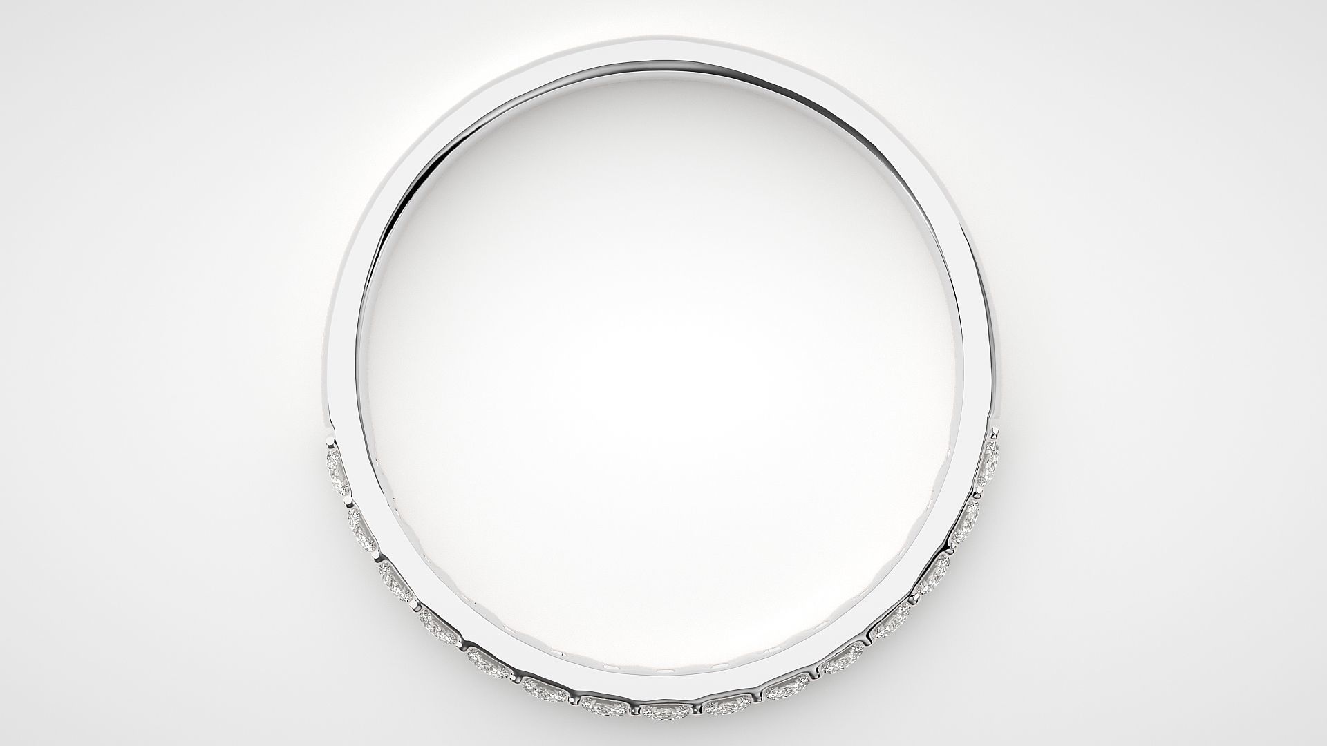 Eternity Band Diamond Ring 3dm stl render detail 3D print model_5