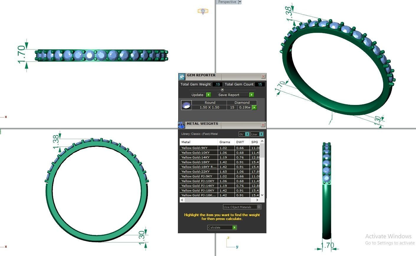 Eternity Band Diamond Ring 3dm stl render detail 3D print model_4