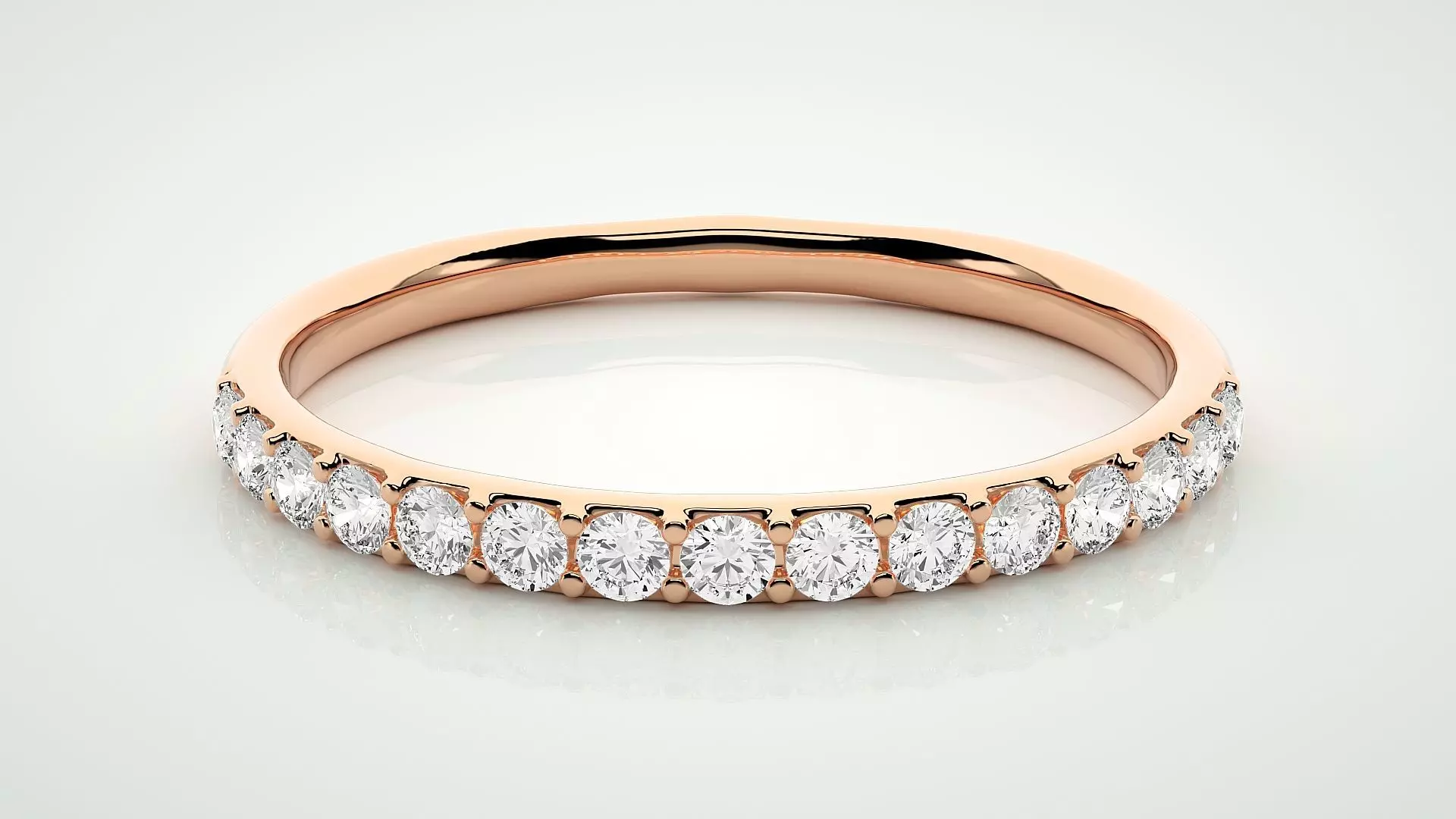 Eternity Band Diamond Ring 3dm stl render detail 3D print model_0