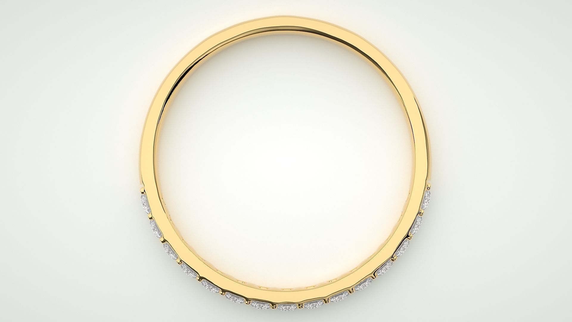 Eternity Band Diamond Ring 3dm stl render detail 3D print model_8