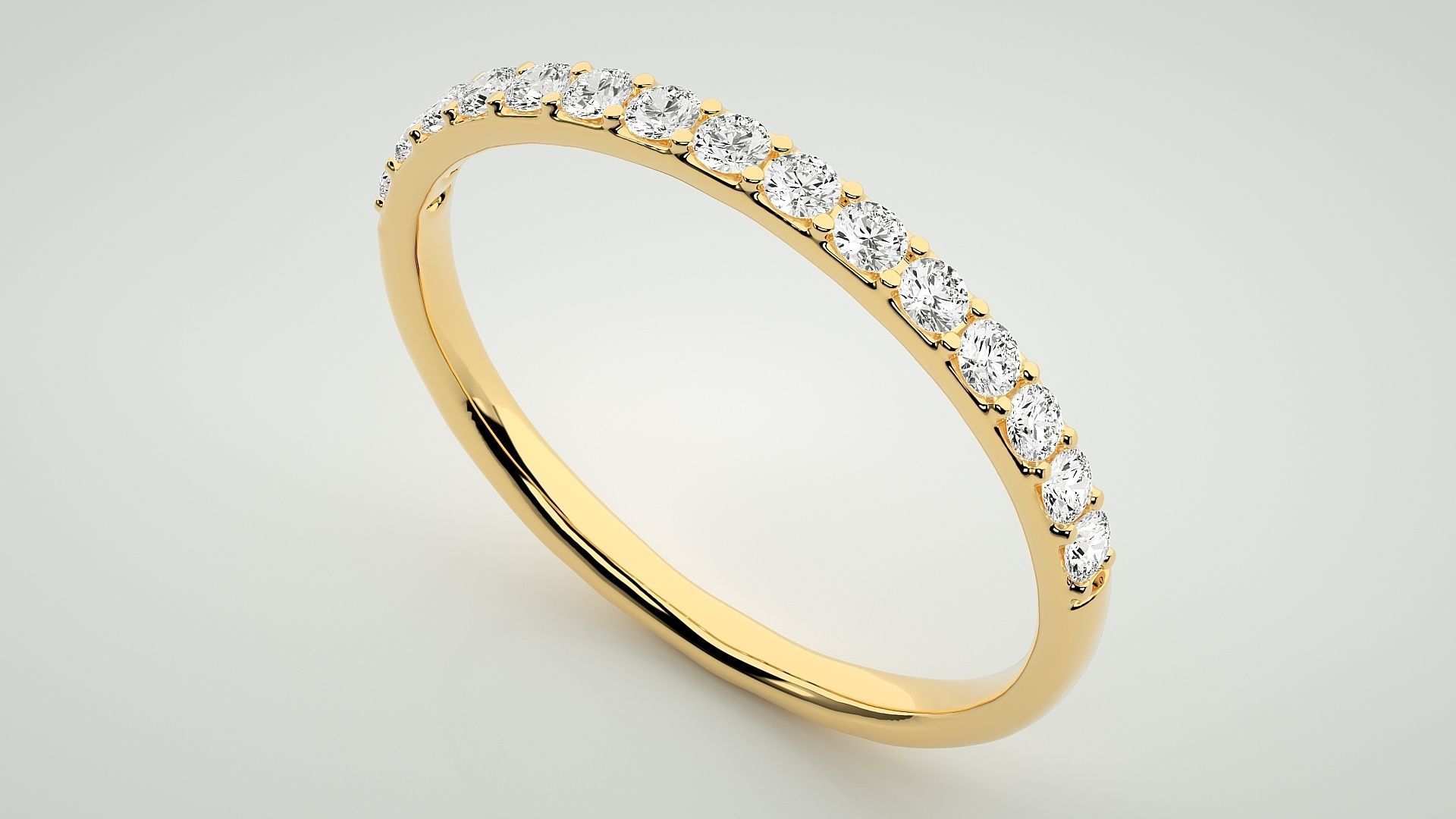 Eternity Band Diamond Ring 3dm stl render detail 3D print model_9