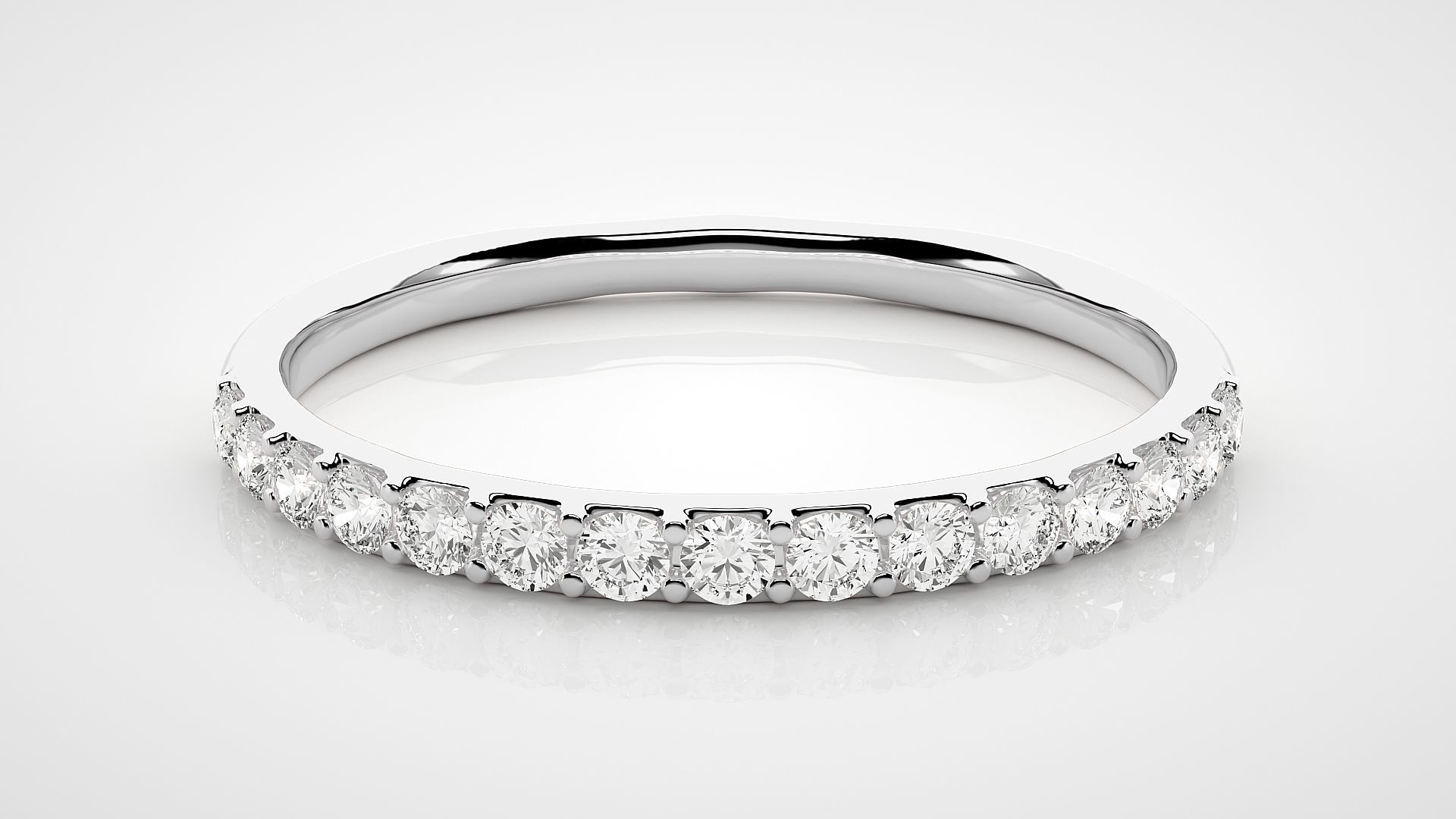Eternity Band Diamond Ring 3dm stl render detail 3D print model_3