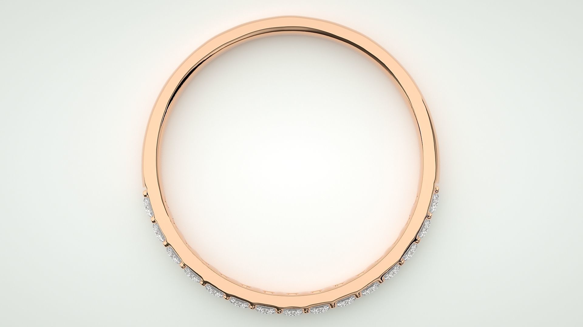 Eternity Band Diamond Ring 3dm stl render detail 3D print model_1