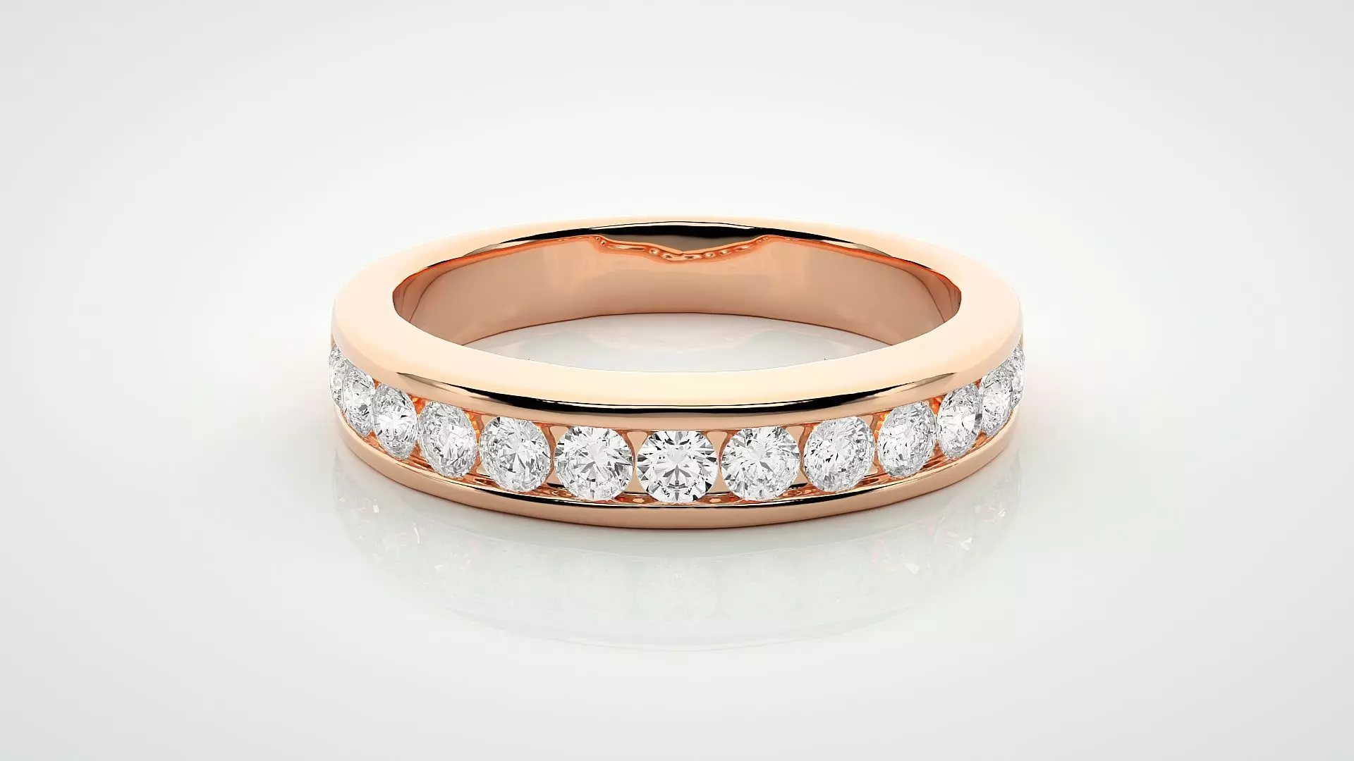 Eternity Band Diamond Ring 3dm stl render detail 3D print model_0