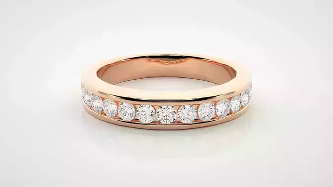 Eternity Band Diamond Ring 3dm stl render detail 3D print model