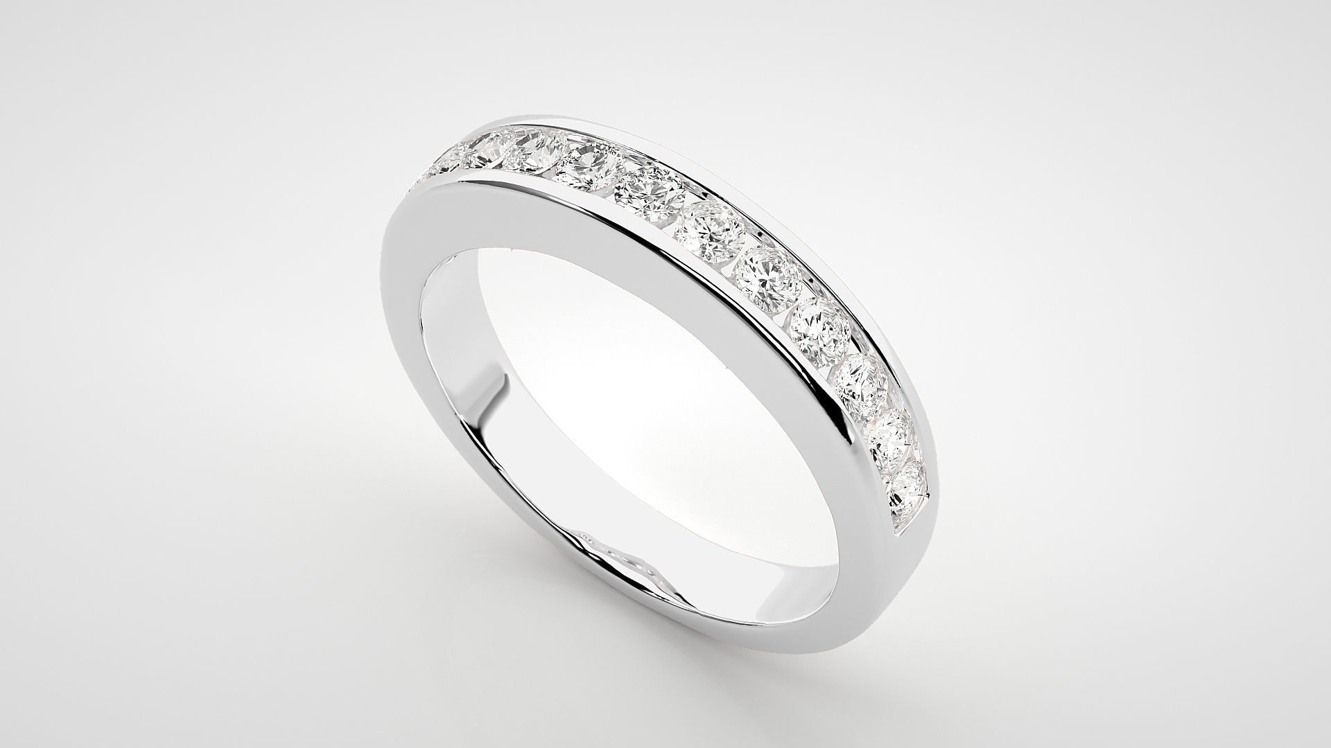 Eternity Band Diamond Ring 3dm stl render detail 3D print model_6