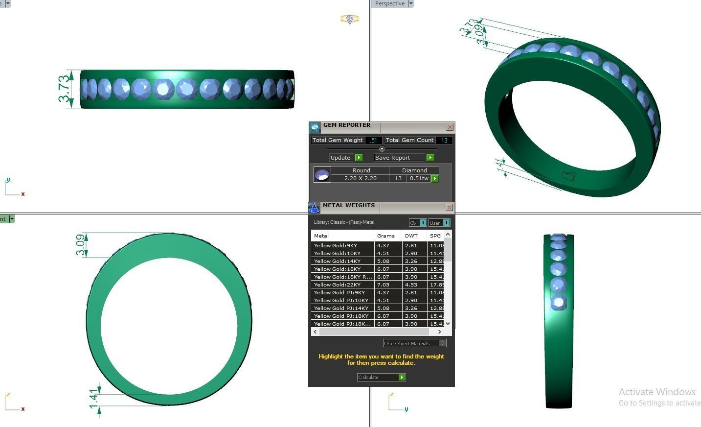 Eternity Band Diamond Ring 3dm stl render detail 3D print model_3