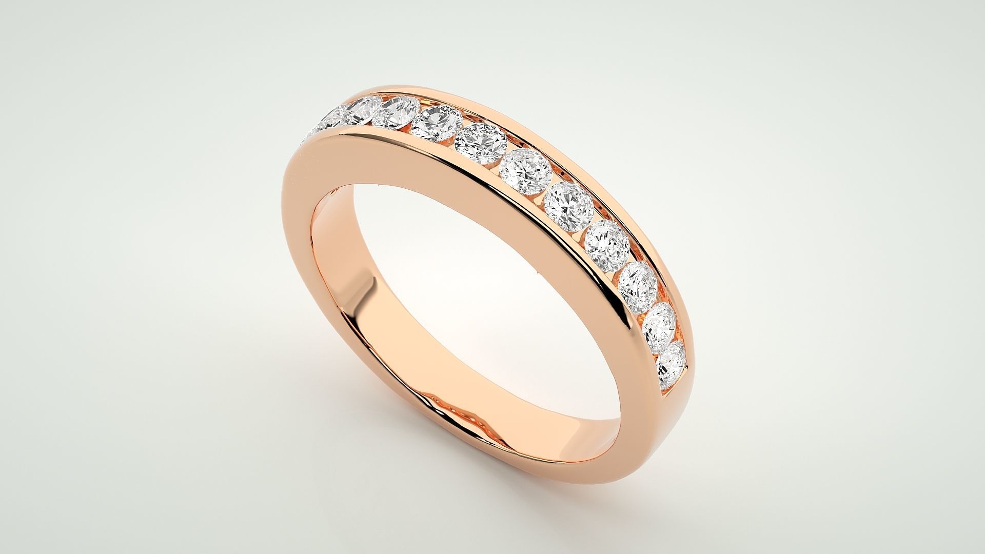 Eternity Band Diamond Ring 3dm stl render detail 3D print model_2