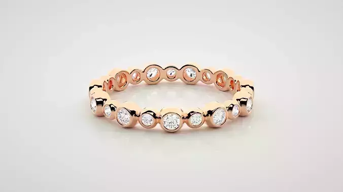 Eternity Band Diamond Ring 3dm stl render detail 3D print model