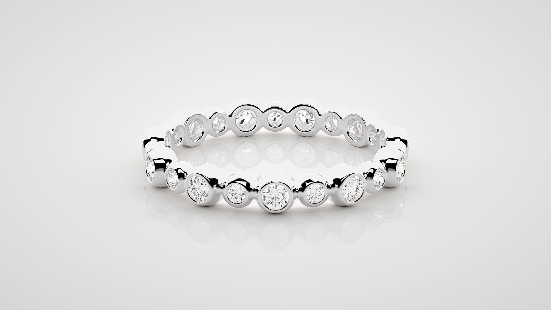 Eternity Band Diamond Ring 3dm stl render detail 3D print model_4