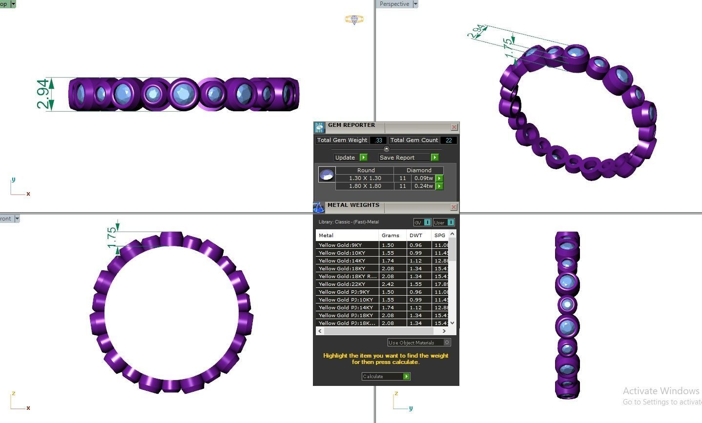 Eternity Band Diamond Ring 3dm stl render detail 3D print model_3